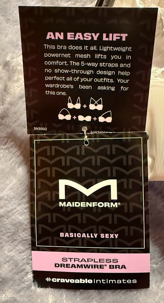 NEW MAIDENFORM DREAMWIRE STRAPLESS LIFT BRA STYLE # SN3002 Choose color and size