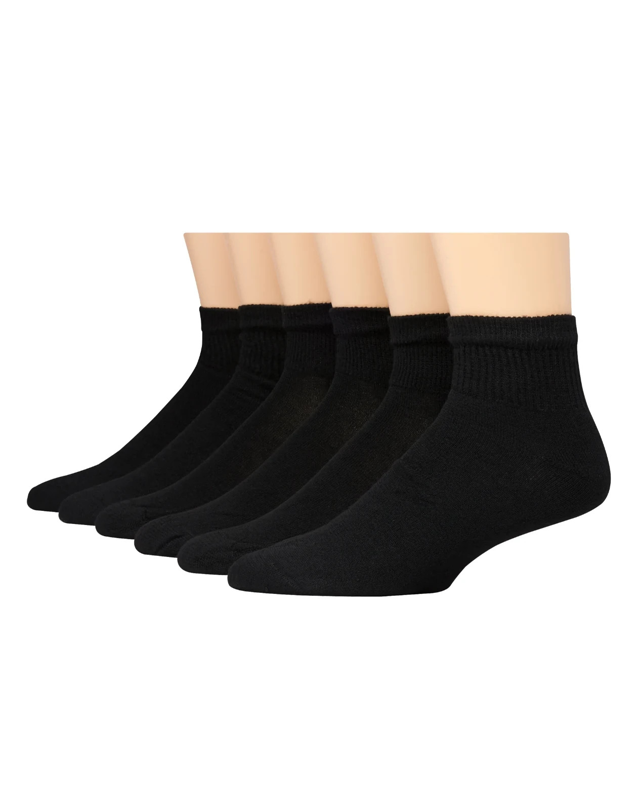 Hanes Men’s Black Ankle Socks shoe size 6-12 6 pair