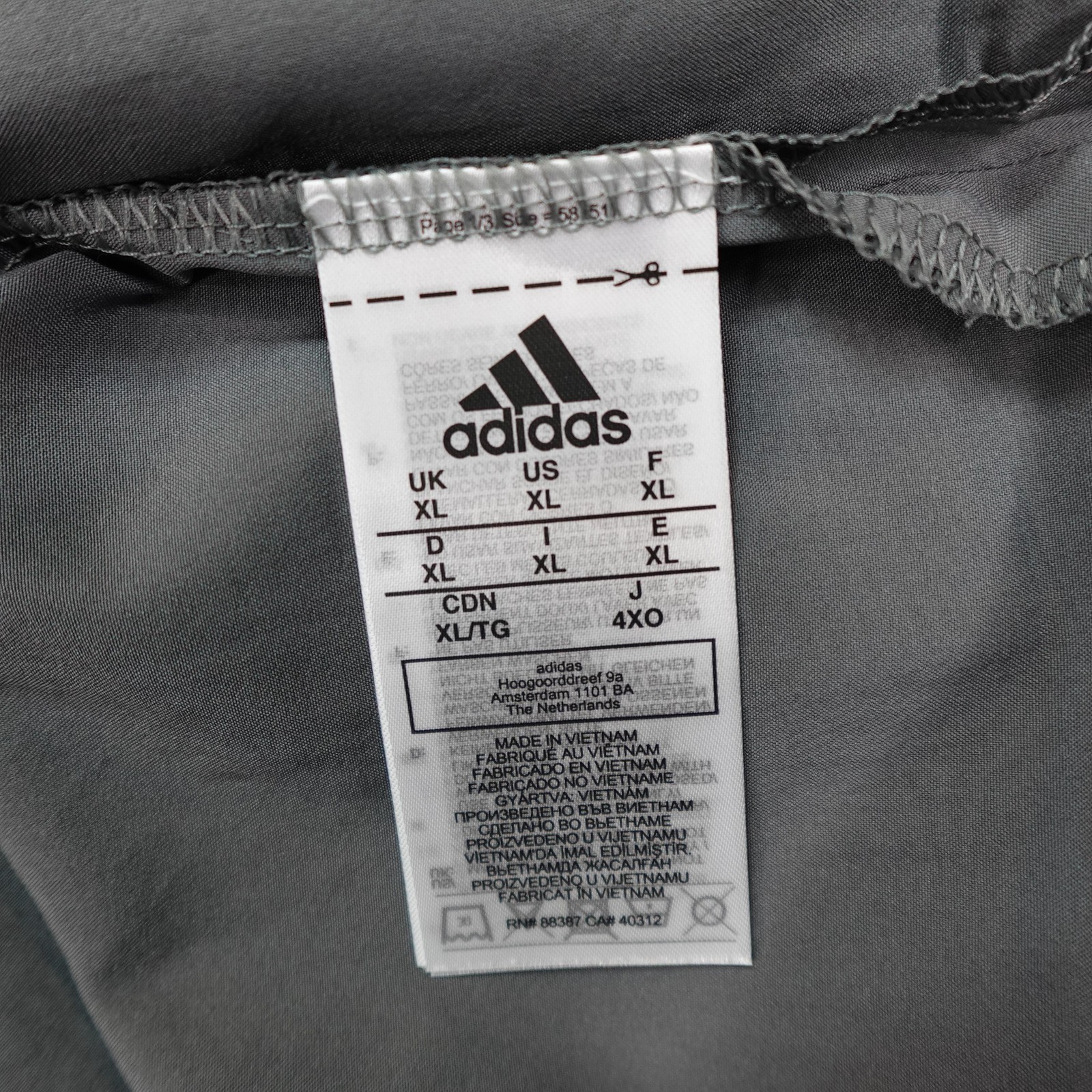 Adidas Jacket Mens XL Grey 1/4 Zip Woven Pullover Wind Shirt Batting AEROREADY
