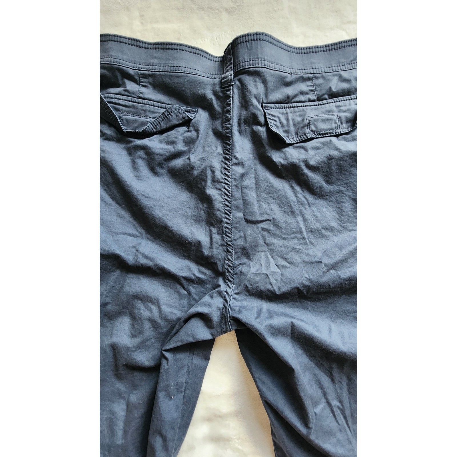 Iron Co Cargo Shorts 34 Blue Utility Military Cotton Stretch Y2K Pocket Shorts