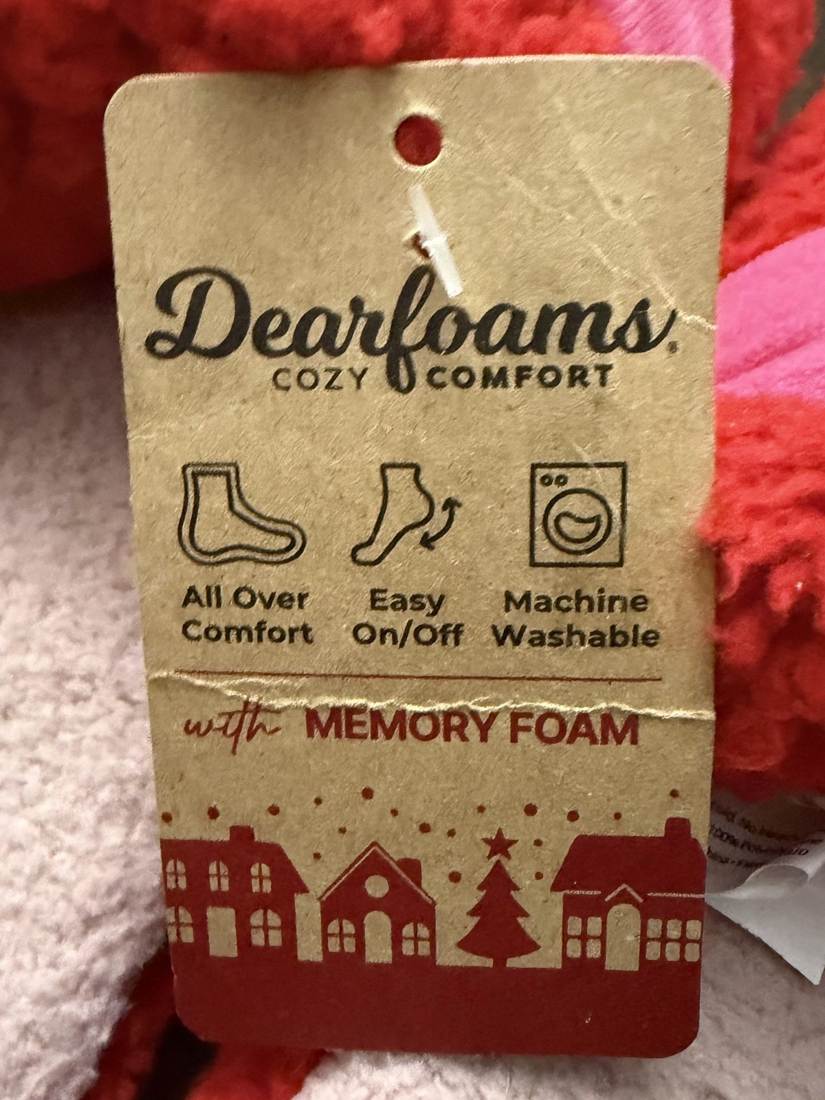 Dearfoams WD Present Slip Memory Foam Machine Washable Bow Slippers W 11-12
