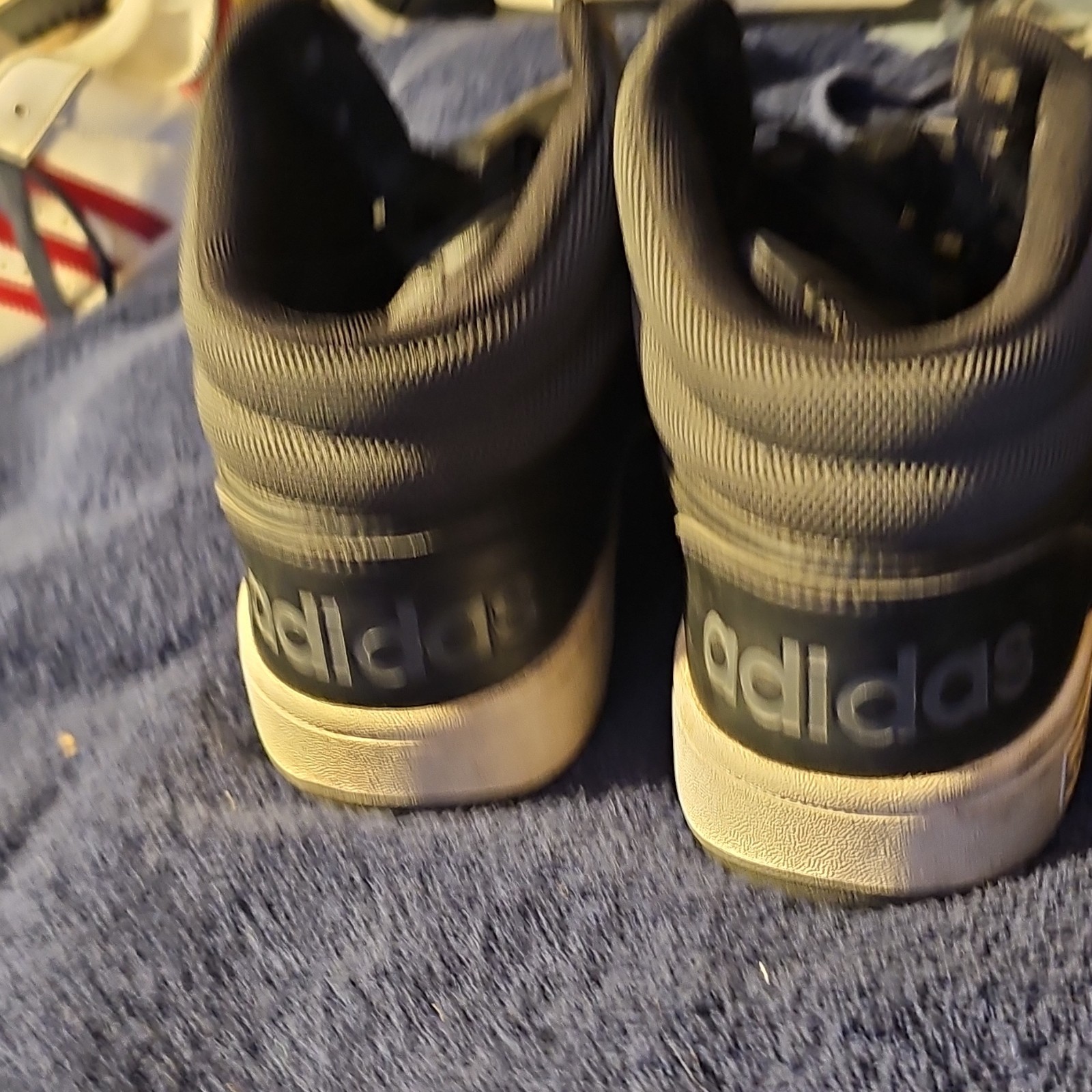 adidas Men’s Mid Top Lace Up Athletic Sneakers Black Rubber Outsole