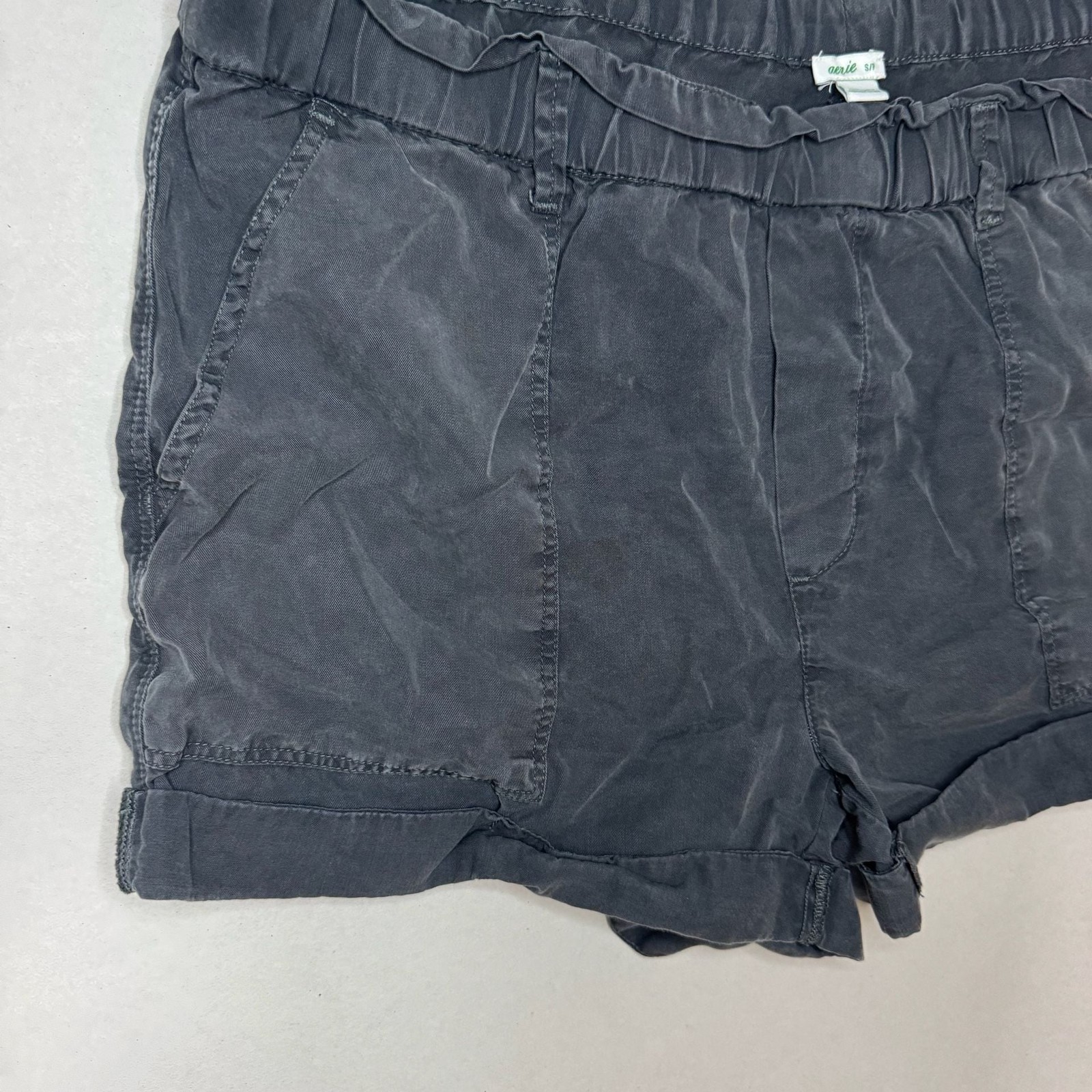 Aerie High-Waisted Ruffle Paperbag Waist Cargo Pocket Shorts