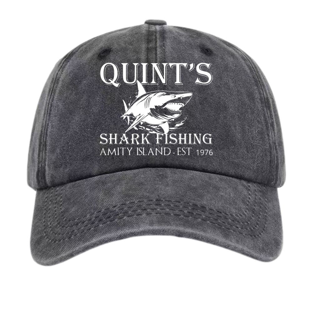 Quint’s Shark Fishing Amity Island 1976 Jaws Adjustable Dad Hat