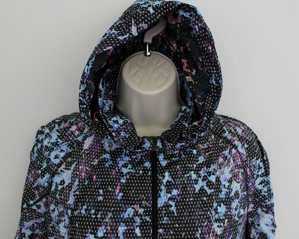 Lululemon 8 Back Pack It Wind Jacket Floral Sport Tranquil Blue Multi W4H45S