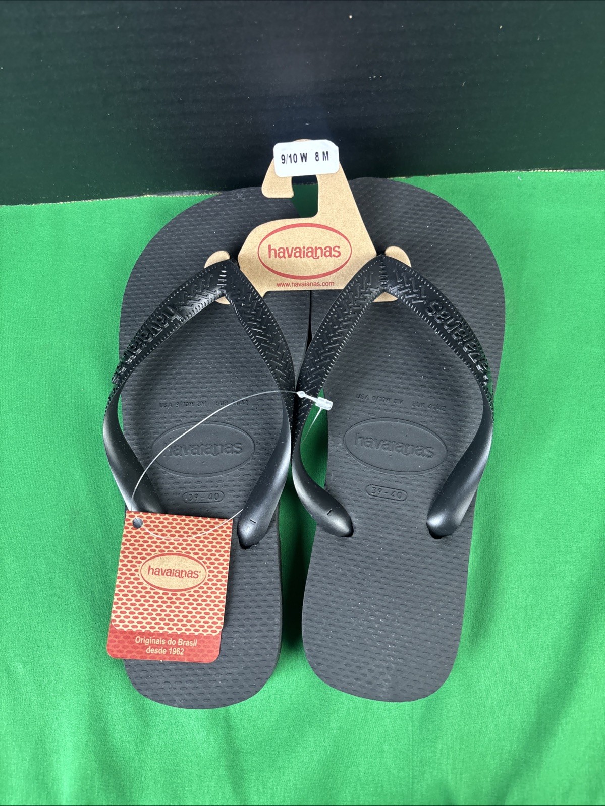 Havaianas Unisex Cushioned Footbed Flip Flop Size 9/10 W – 8 M Black