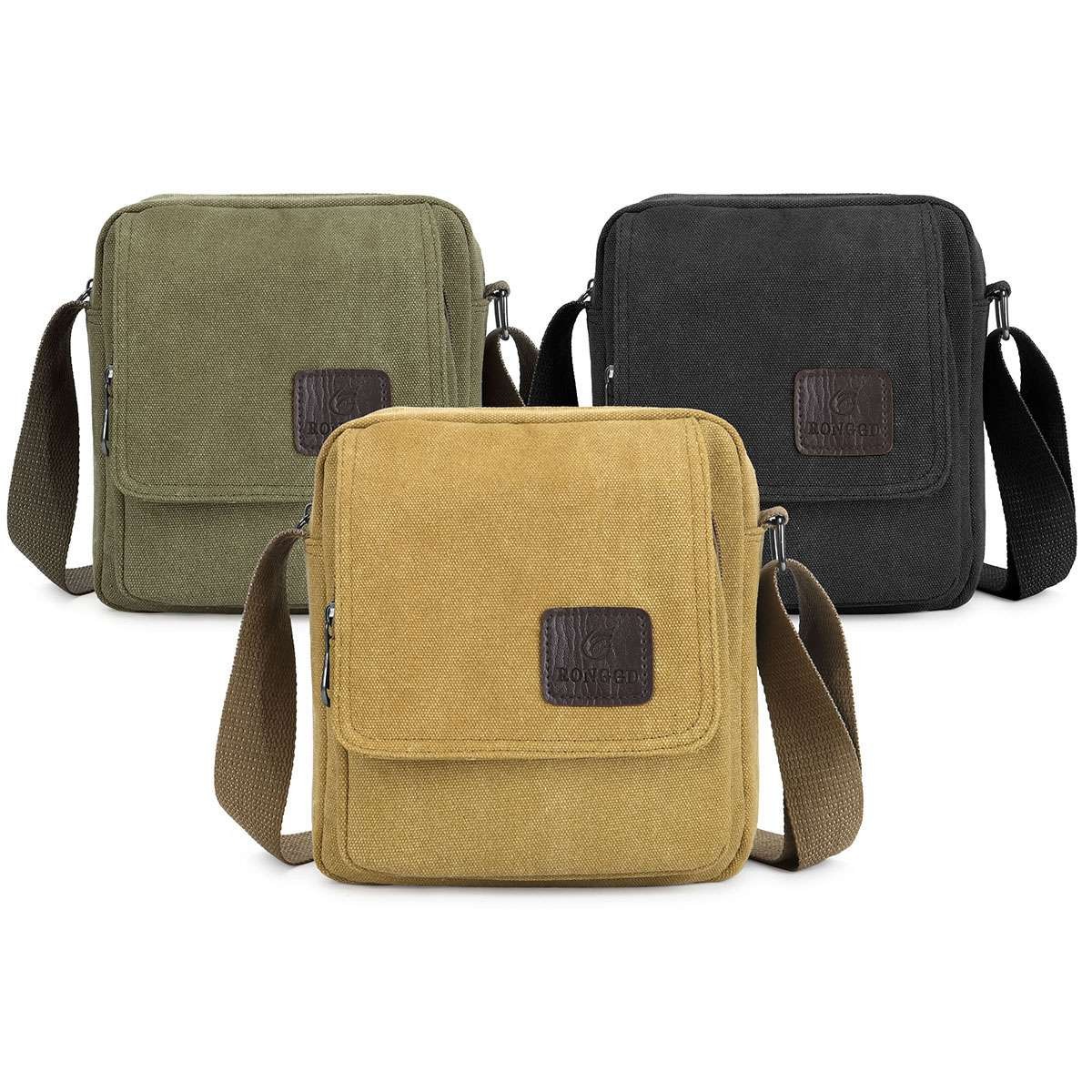 USA Vintage Canvas Crossbody Bag Portable School Satchel Messenger Shoulder Men