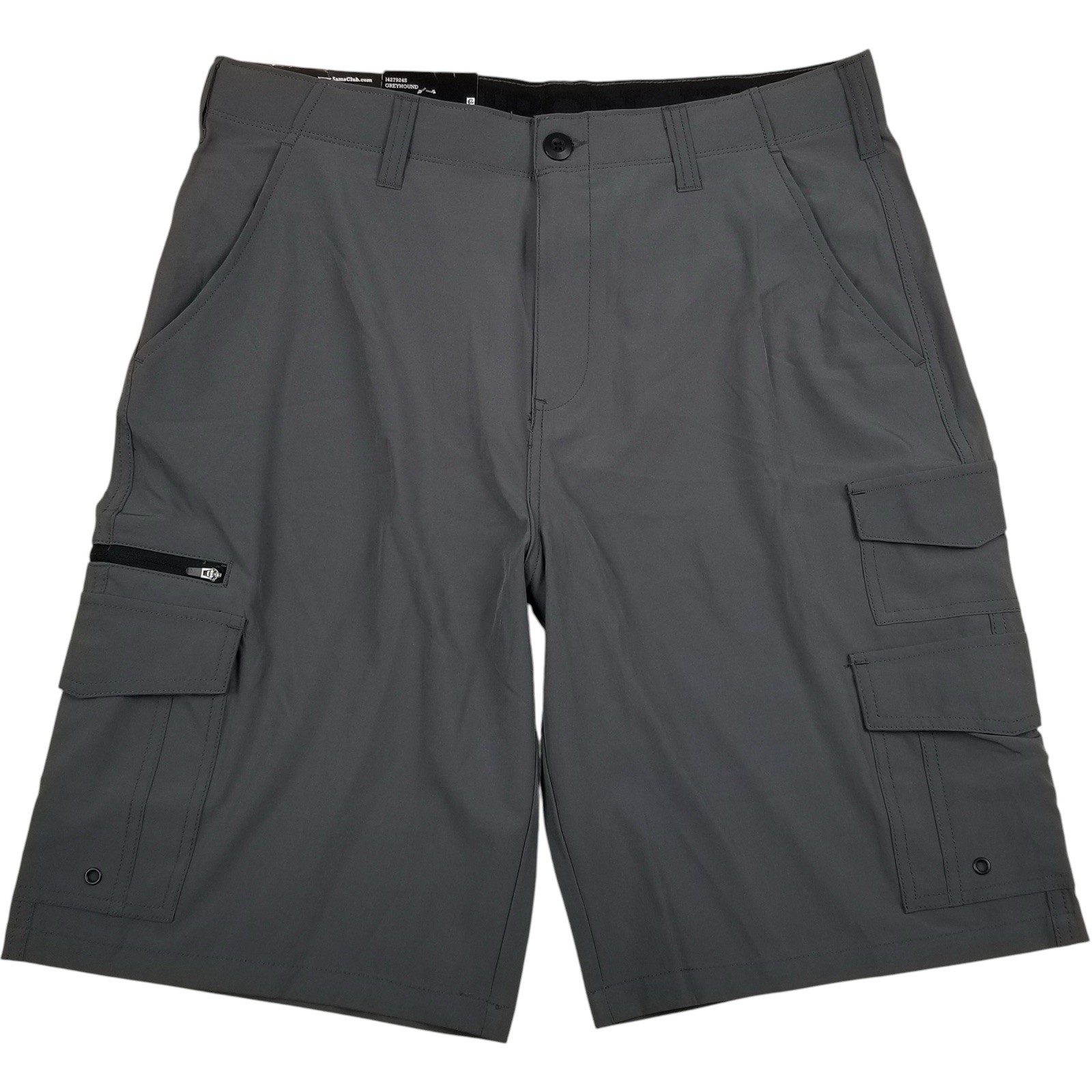 Iron Co Grey sz 34 Men’s Flex Waistband Stretch Hybrid Multi Pocket Cargo Short