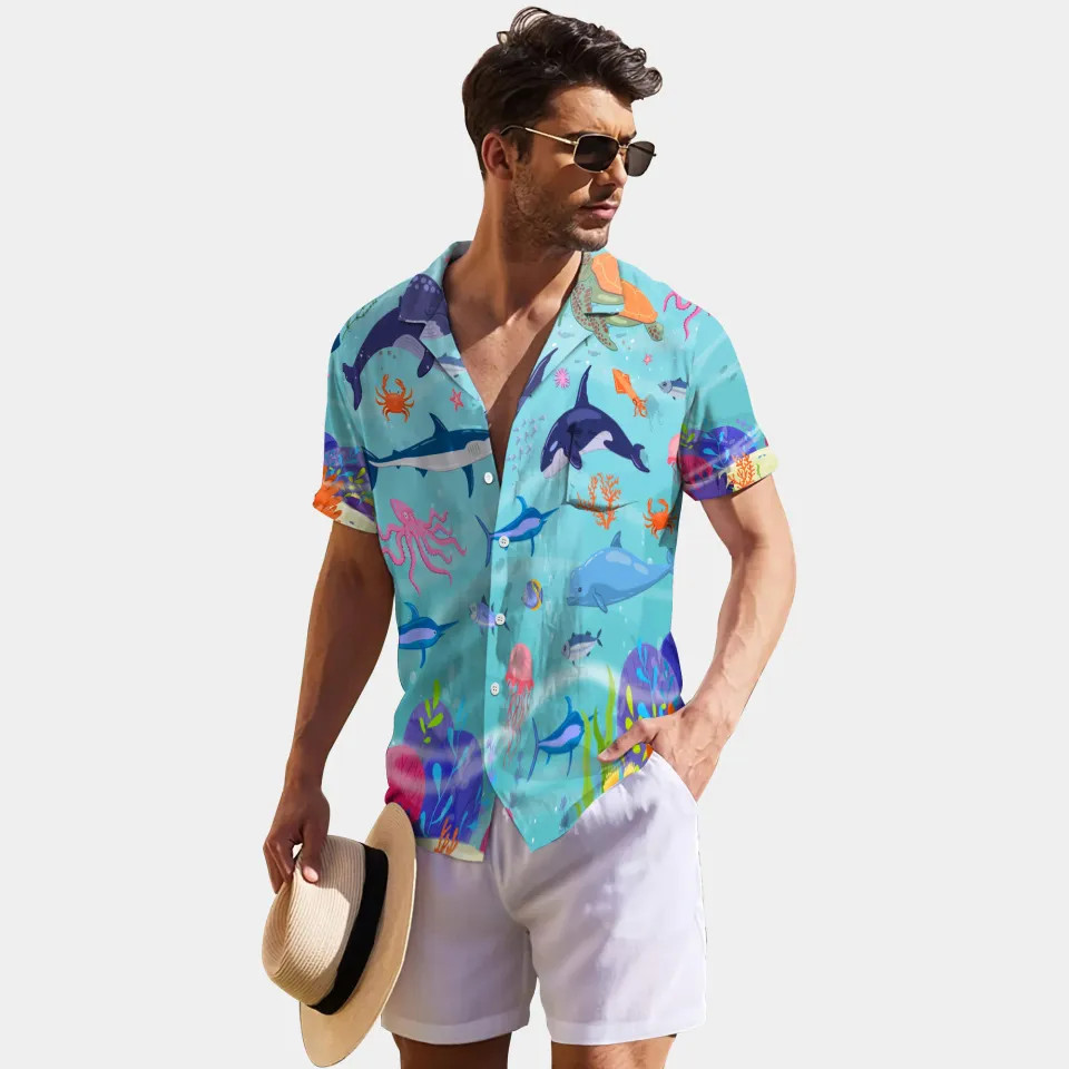 Ocean Fish Sealife Deep Sea Nature Beach Hawaiian Shirt Gift