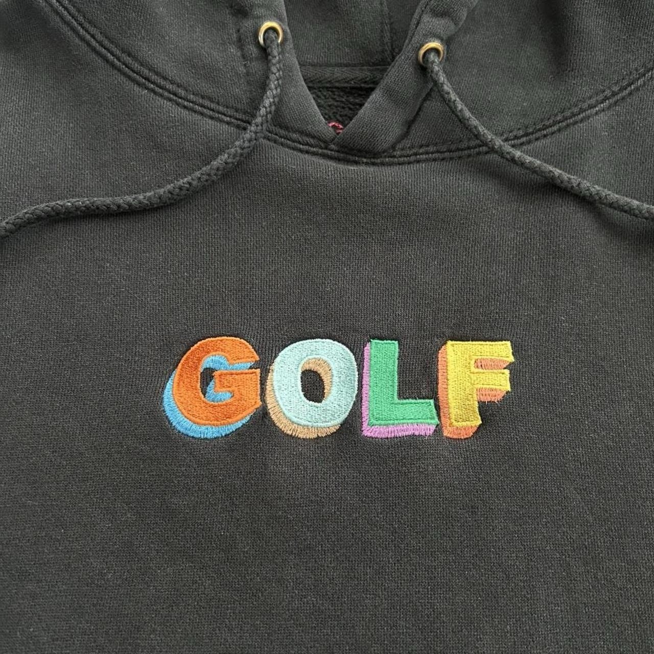 Golf Wang Black Hoodie Sweatshirt Embroidered Multicolored Logo On Chest Size L