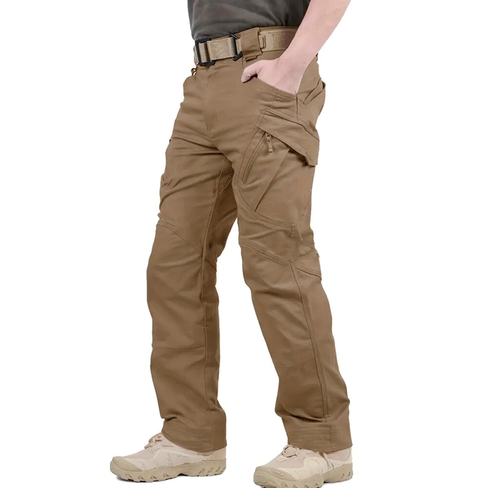 Men Tactical Cargo Pants Soldier Straight-fit Work Combat Trousers Outdoor AA