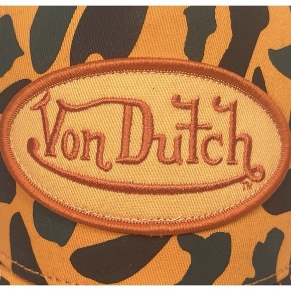NWT Von Dutch Hat Orange Camo Trucker Embroidered Snapback Cap