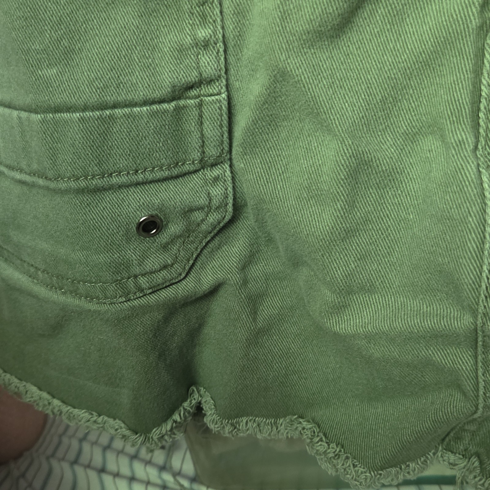 No Boundaries Green Juniors Khaki Jean Skirt XXL (19) Cotton Twill Pockets short
