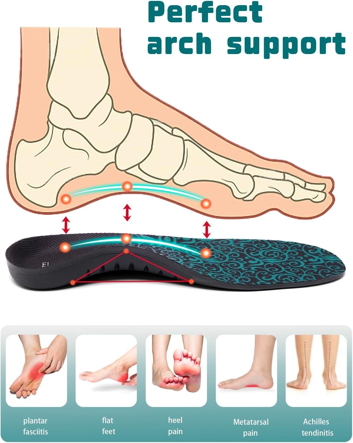 220+ Lbs Heavy Duty Support Plantar Fasciitis Insoles Arch Support Work Boot Sh