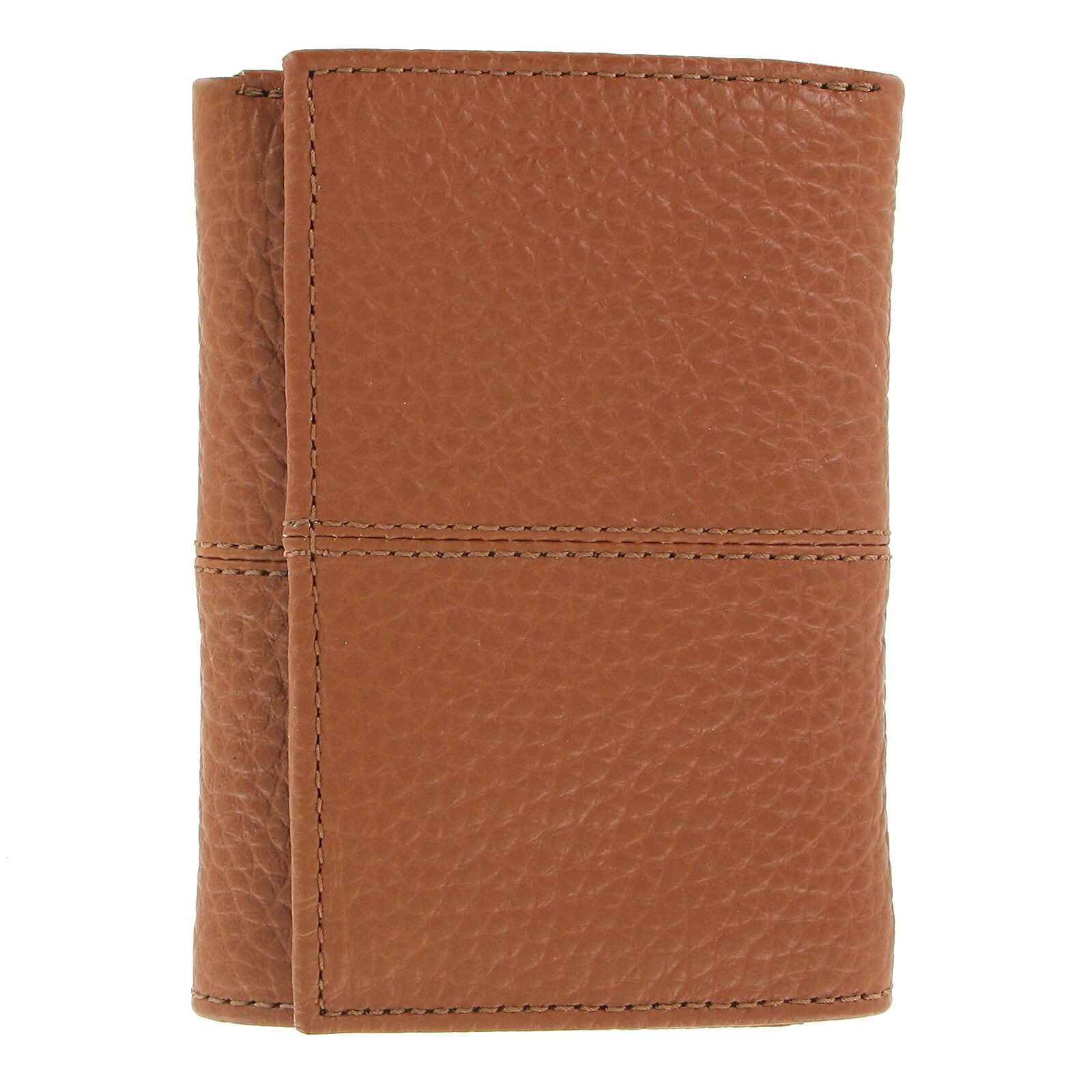 Cole Haan Men’s Slim Pebbled Leather Tri-Fold Trifold Wallet – Cognac