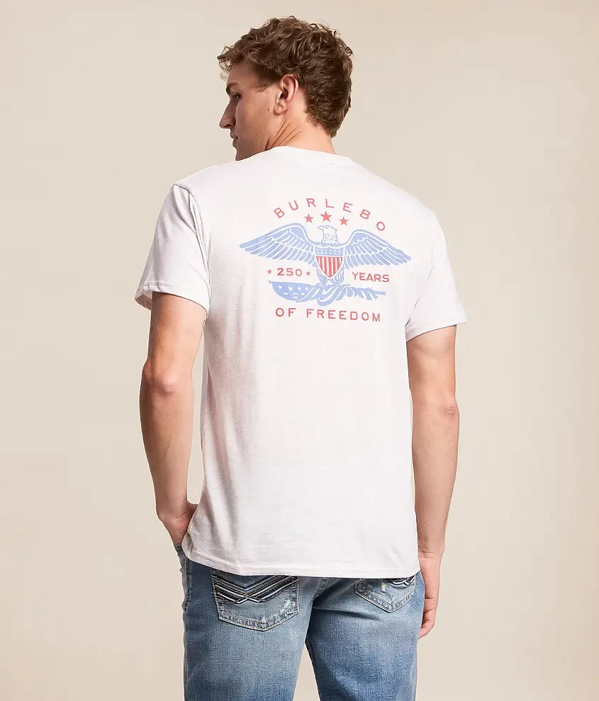 BURLEBO 250 Years of Freedom Patriotic Eagle Graphic Tee