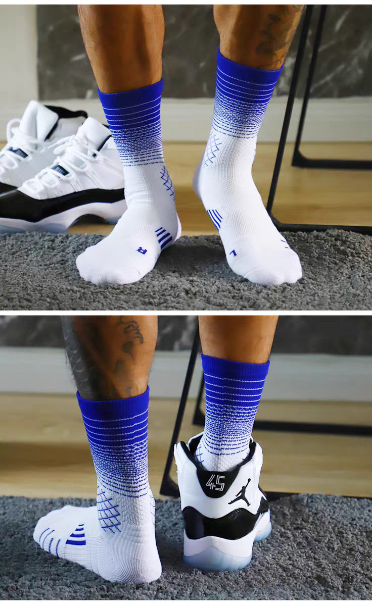 5 Packs Men’s Sport socks Crew Athletic Socks Running Calf Socks Gradient Color