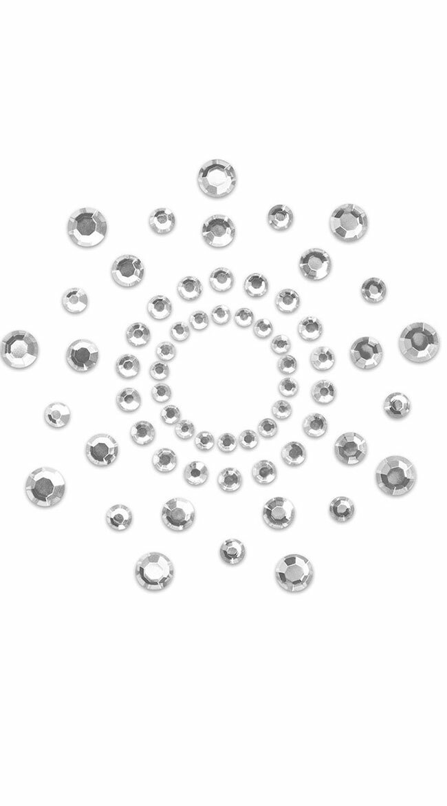 Pair Of Rhinestone Nipple Pasties Mandala Beads Sexy Cover Breast (2 Count)