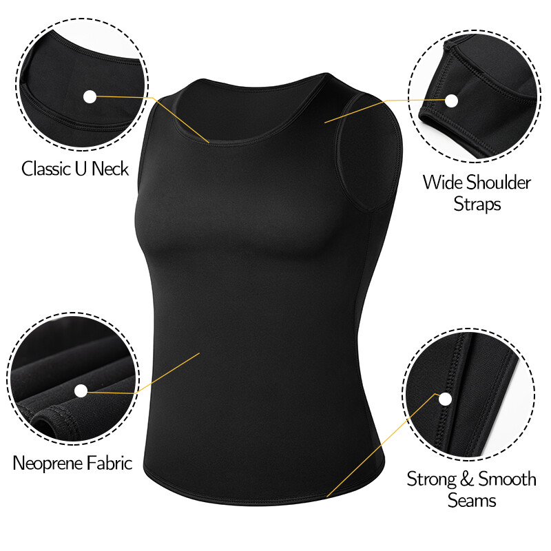 Gynecomastia Compress Tank Top Men Slim Body Shaper Vest Athletic Shirt Sauna NW