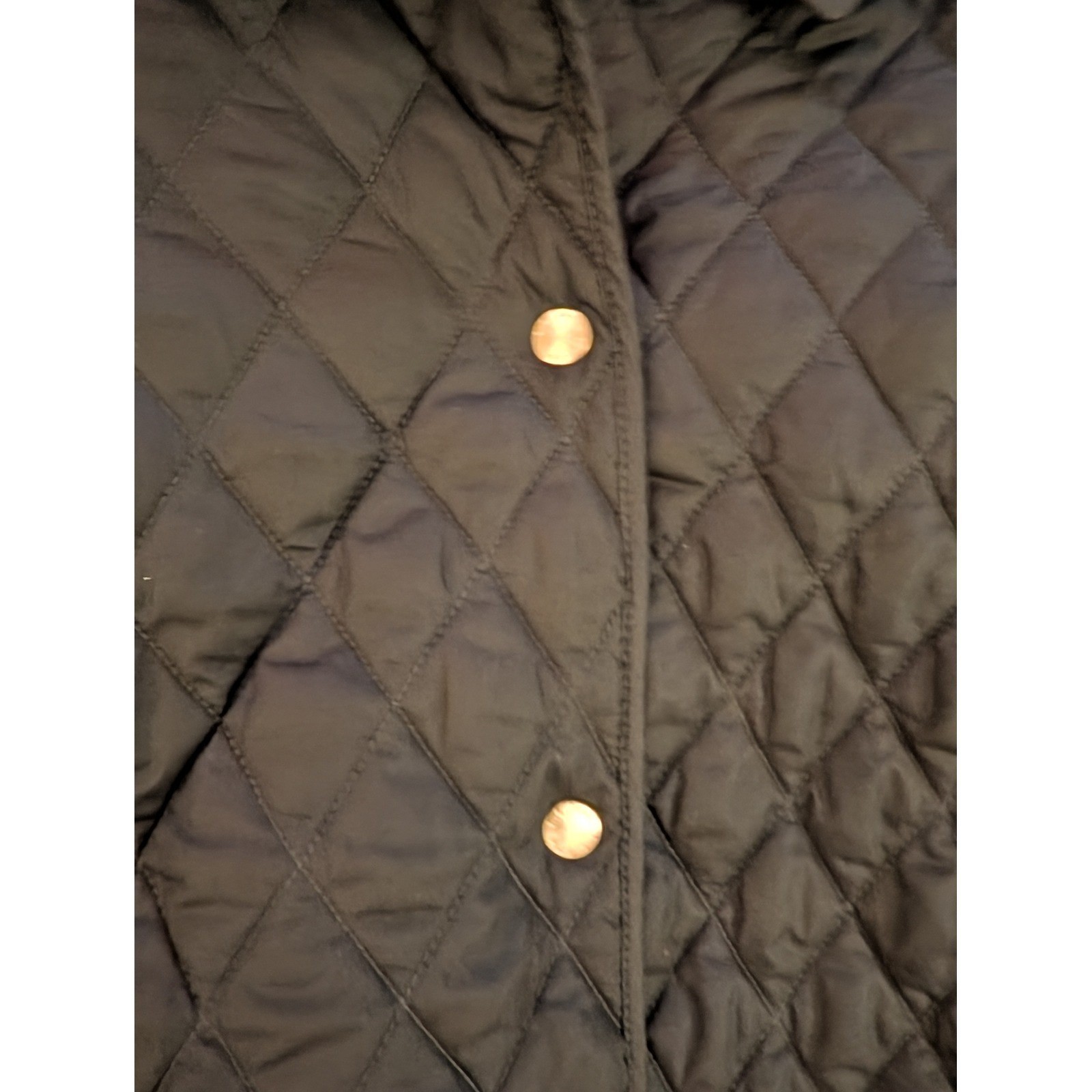 L.L. Bean Women’s Navy Quilted Barn Jacket Plaid Lined Snap Front Coat- L