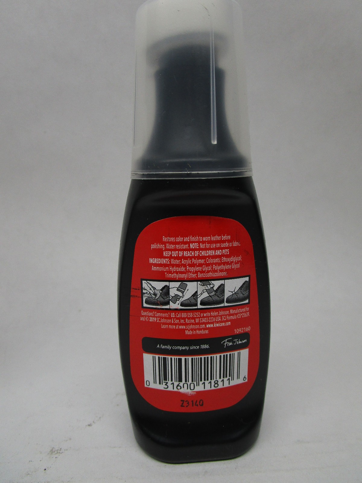 3 Pack Kiwi Leather Dye For Black Shoes (2.5oz Per Bottle) Sponge Top Applicator