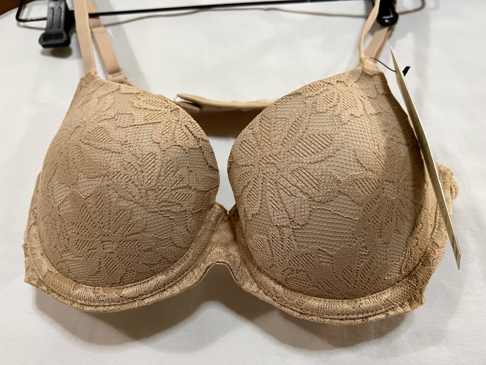 No Boundaries Padded Push Up Underwired Bra Nude Adjustable Strap Lace Many size