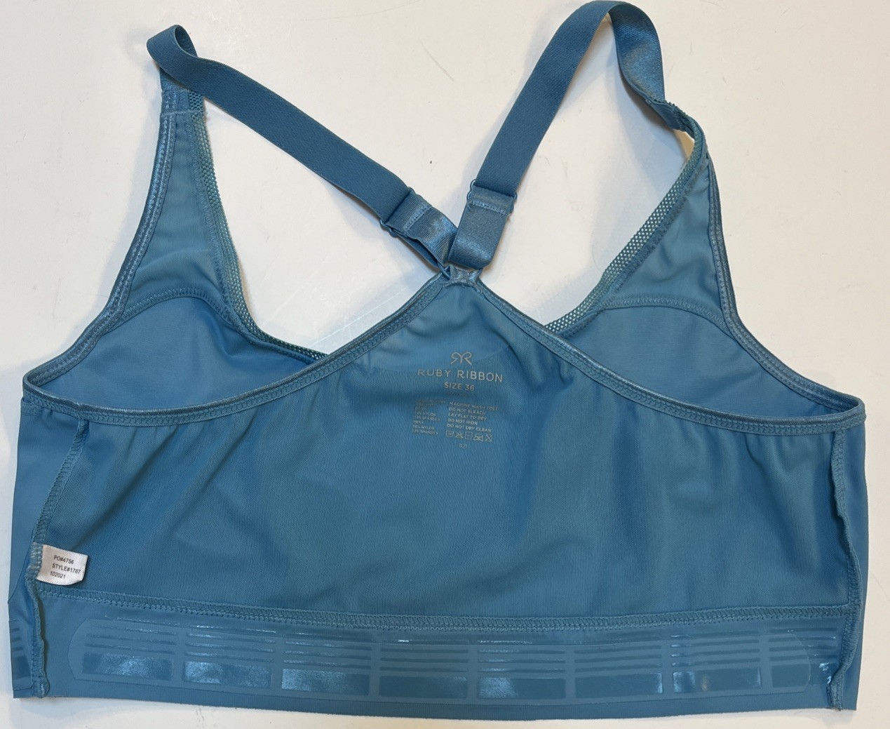 Ruby Ribbon Heritage Sheer Demiette Bra Size 36 Blue Mesh Trim Style #1787