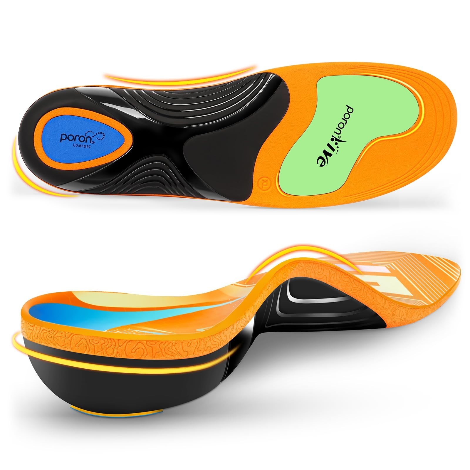 High Arch Support Insoles for Plantar Fasciitis Relief, Heavy Duty Shoe Inserts,
