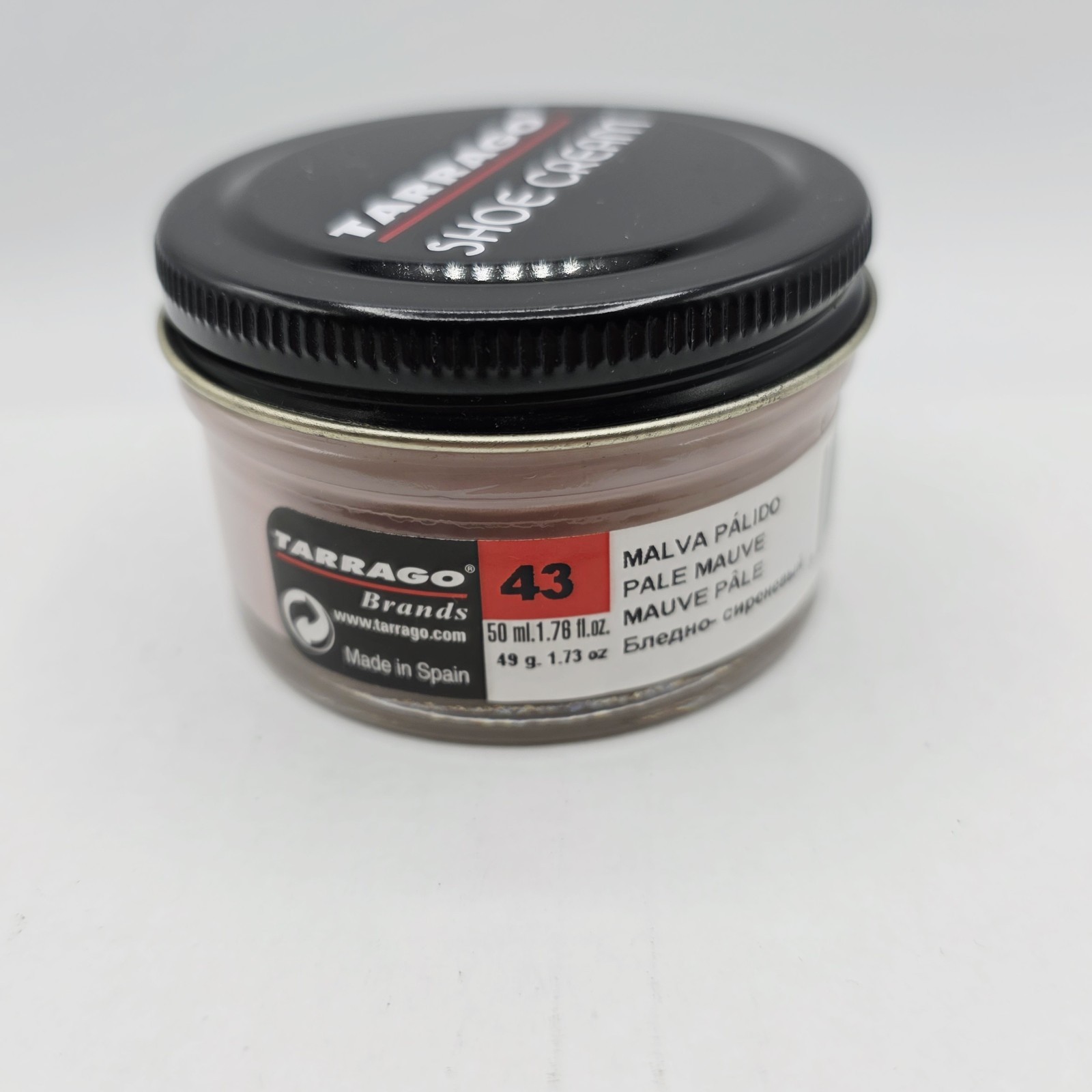 Tarrago Shoe Polish # 43 Pale Mauve Cream Leather Protector 1.76 oz. 50ml Boot