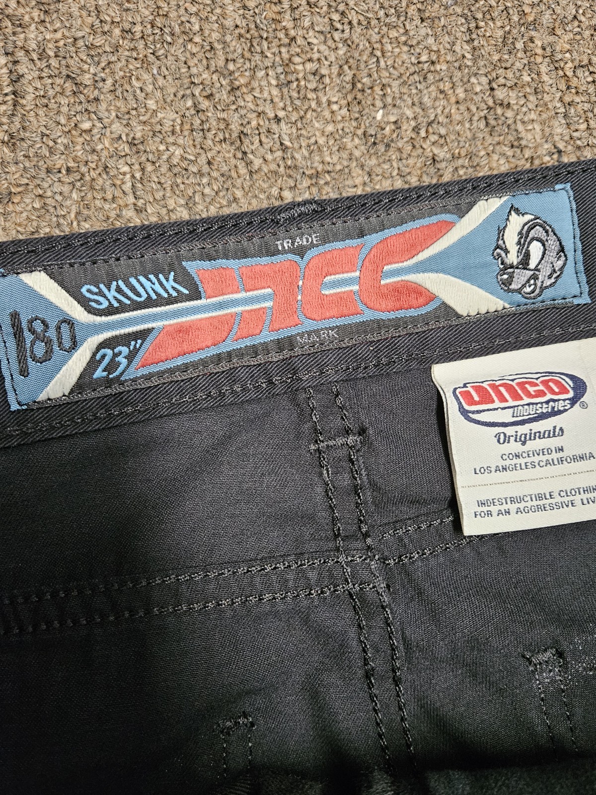 JNCO Skunk Black Canvas Pants NWOT Mens 44×30 Super Twill Limited Edition