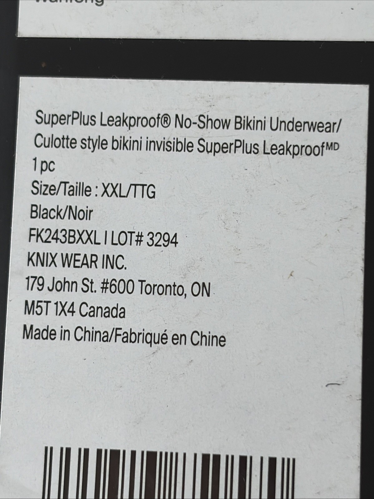 KNIX Super Plus Leakproof No-Show Bikini Panty Underwear Size XXL