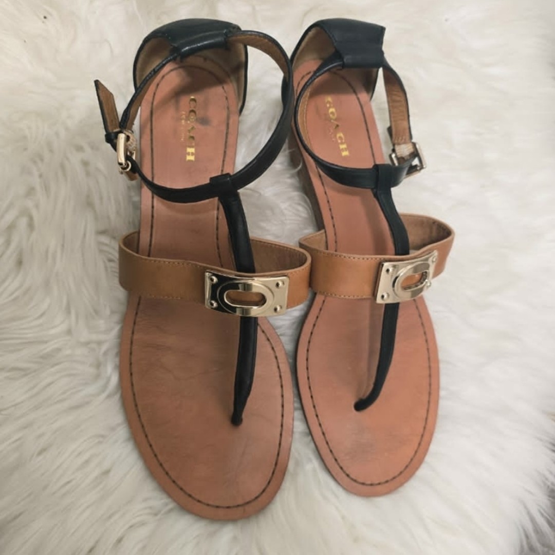 Coach Wedge Low (1-1.9 in) Heel Height Sandals for Women’s Size 9B