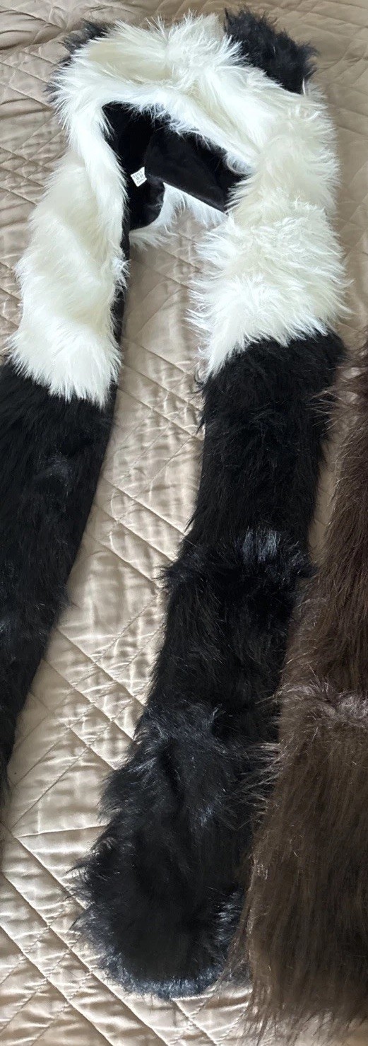 Unisex Adults Teenagers Faux Fur Fluffy Animal Hat with Paws
