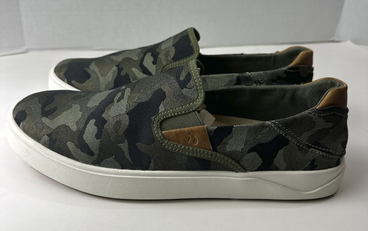 OLUKAI Lae’ahi Pa’i Camo Green Slip On Casual 10444-6ZKE Men’s Shoes Size 11