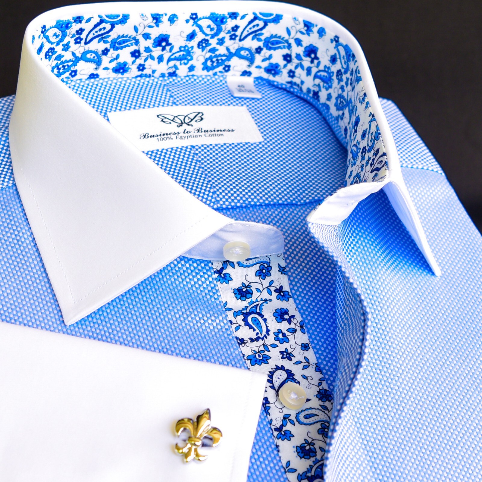 Light Blue Oxford Formal Business With Romantic Inner Lining Professional Dress