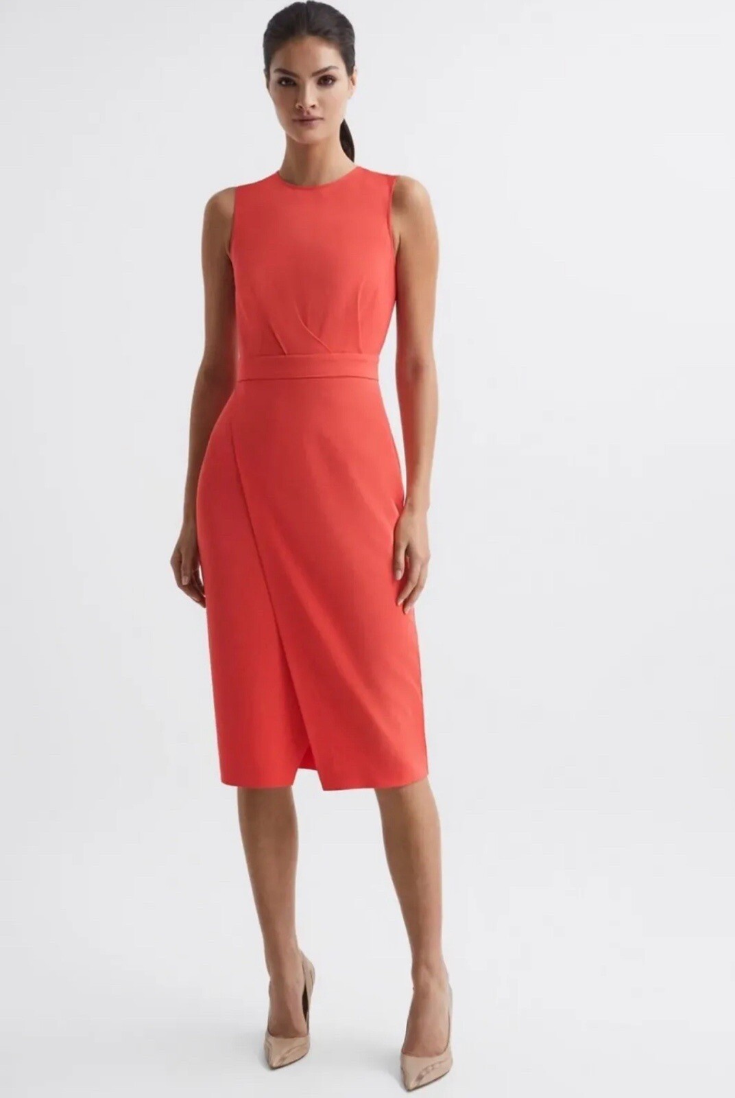 REISS LAYLA SLEEVELESS BODYCON Party Summer DRESS, BLACK Coral Size Uk 4-14 £149