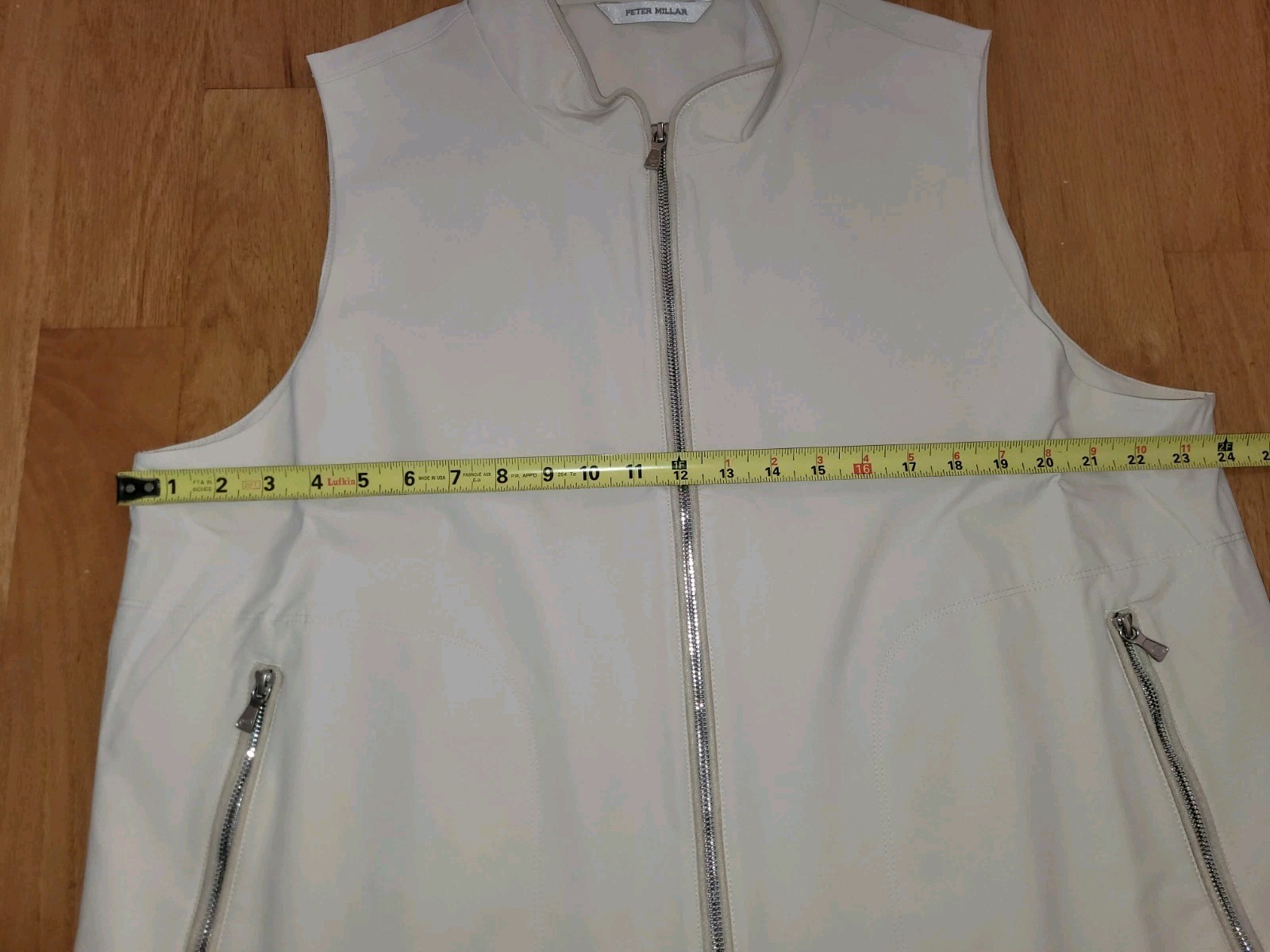 Peter Millar Surge Full Zip 100% Polyester Golf Vest Stone Women’s Size XXL