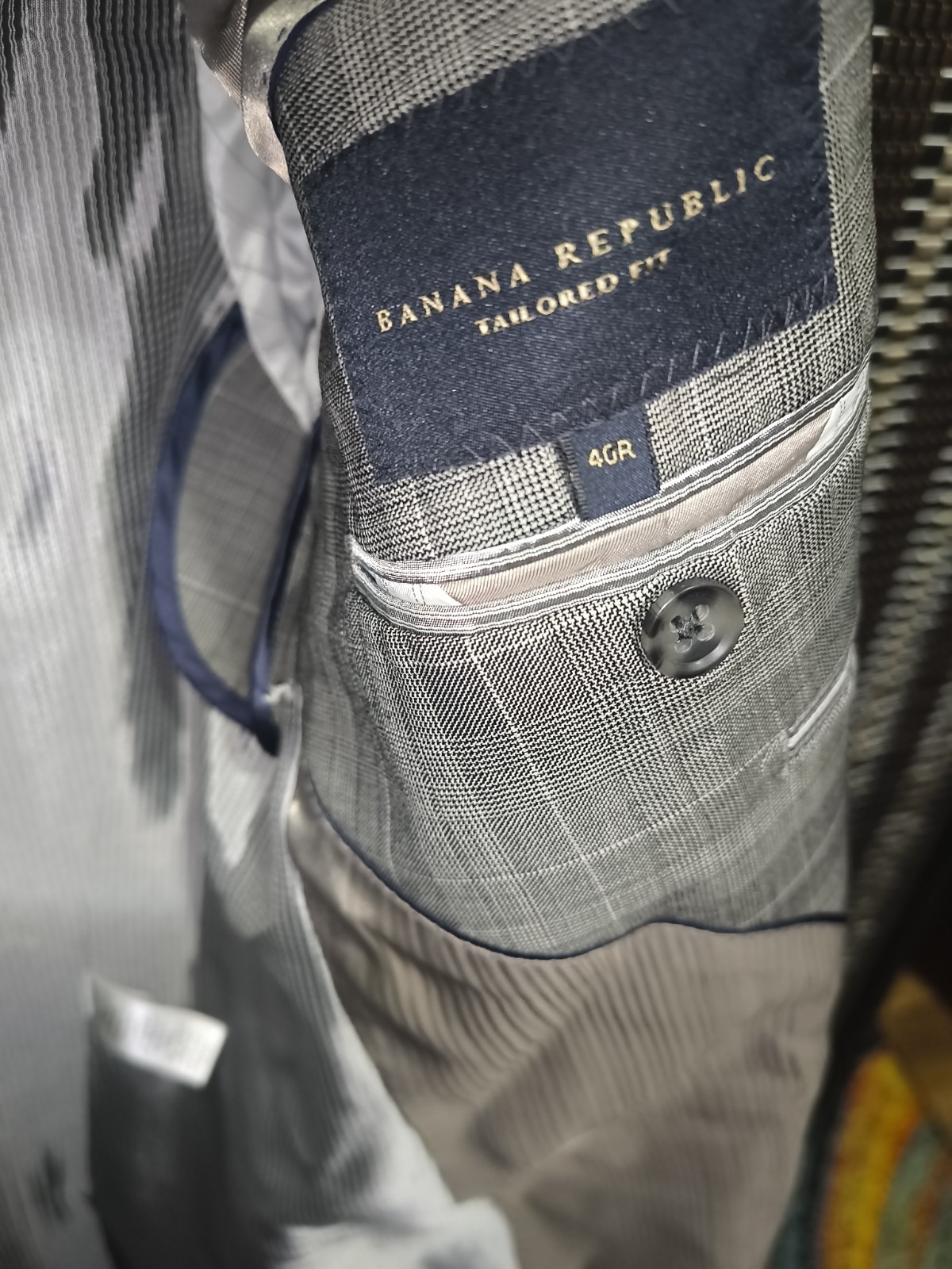 Banana Republic Men’s Tailored Fit Sport Coat Size L Beige Linen Plaid