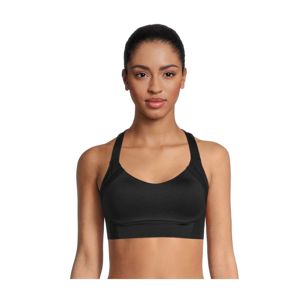 Avia Split Racerback Black Sports Bra Athletic Adjustable Straps Women’s Medium