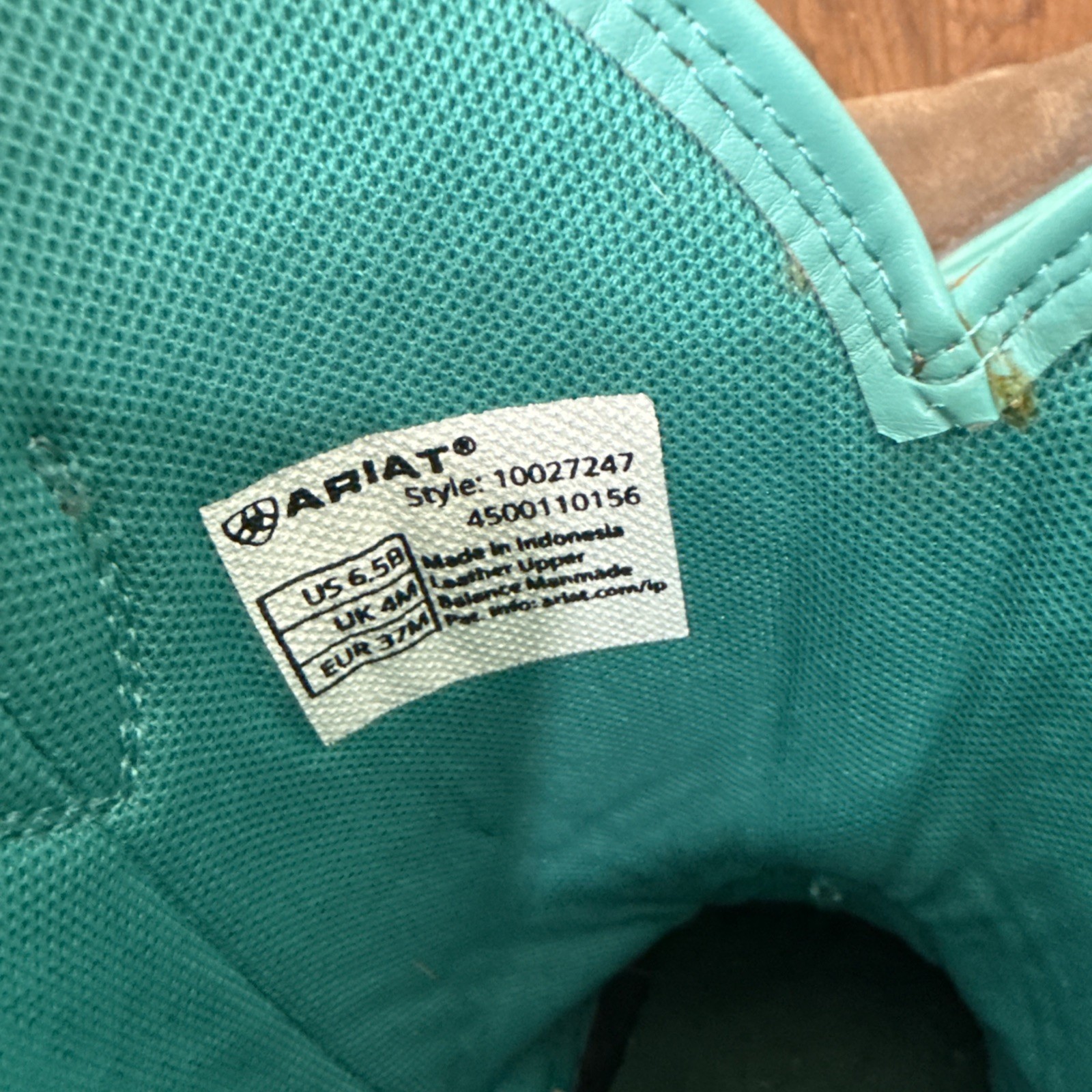 Ariat Suede Leather Square Toe Cowboy Boots Anthem Turquoise Mid Calf Womens 6.5