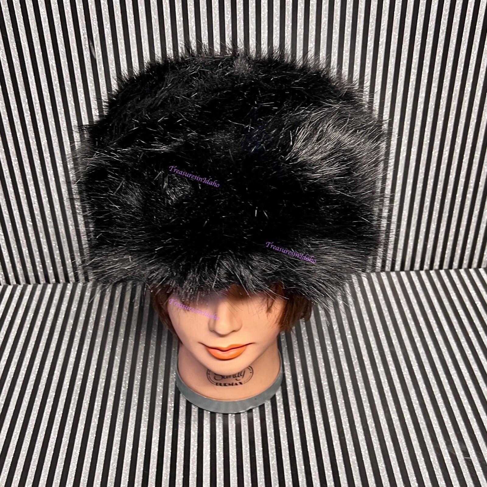 Winter Faux Fur Cossack Hat Warm Fluffy Lady Russian Style Cap 100% Vicose