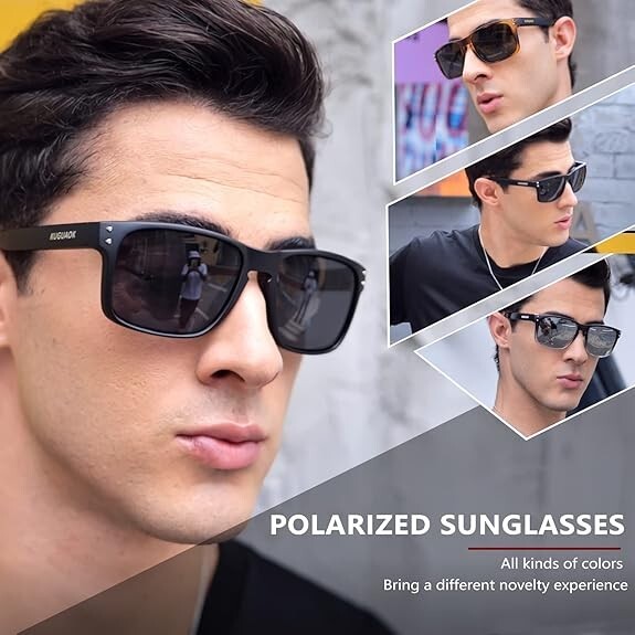 Polarized Square Sunglasses for Men Women Driving Sports Retro UV400 Sun Glasses