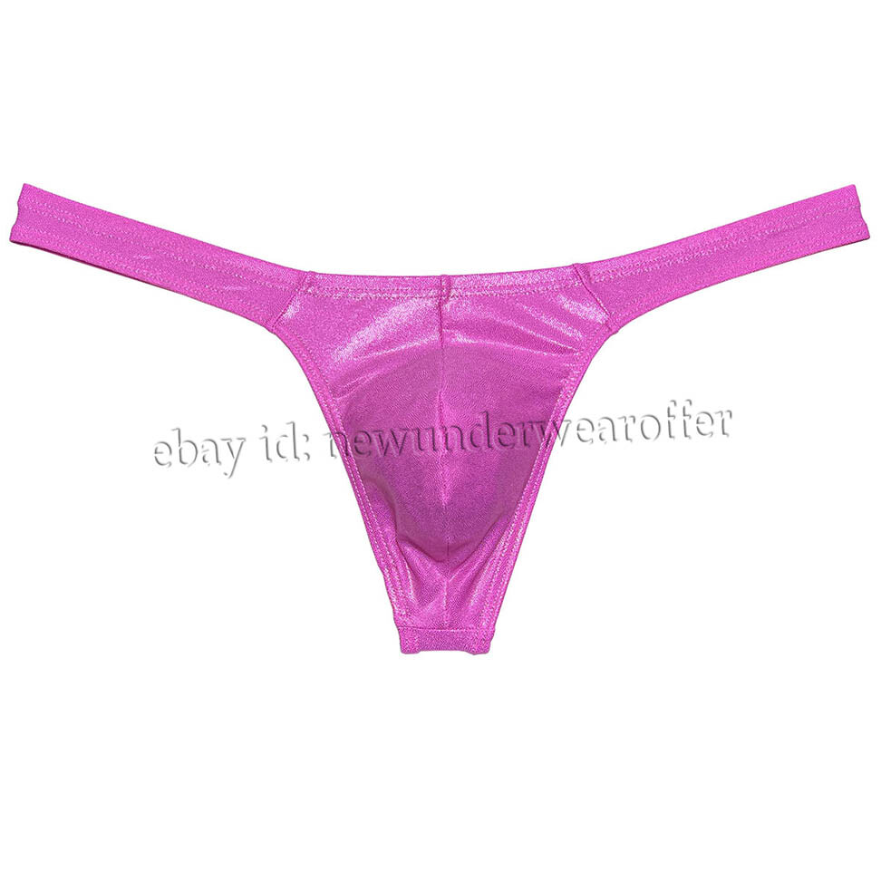 Men Shiny Wet Look Bikini Underwear Classical T-back Bulge Pouch Jockstrap Pants