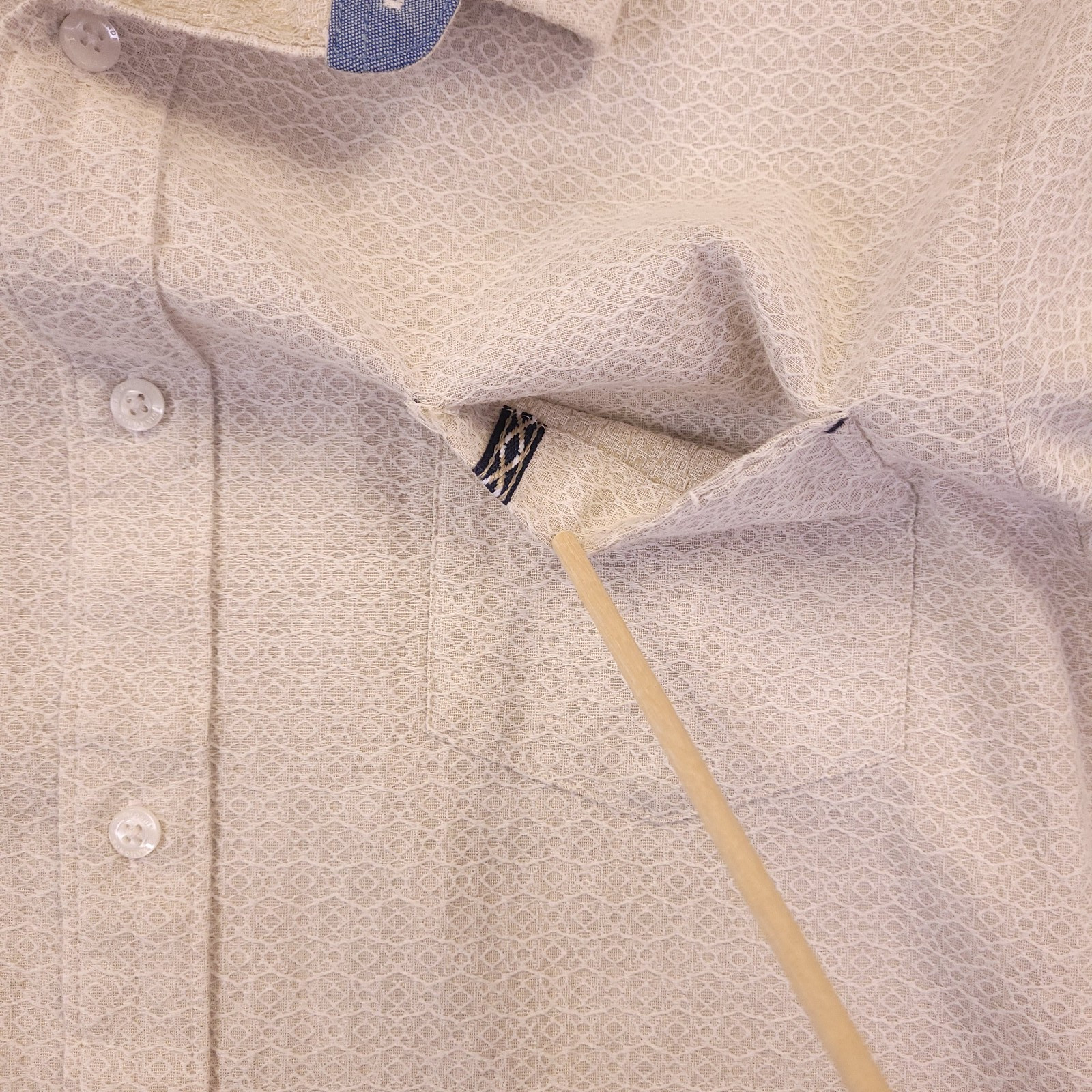 7D 7 Diamonds Zenith Jacquard Stretch Woven Shirt Mens XL Beige Peach Tone