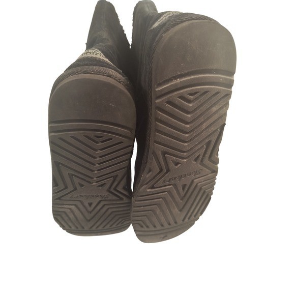 Skechers Australia Black Faux Fur Lined Buckle Accent Boots US 8
