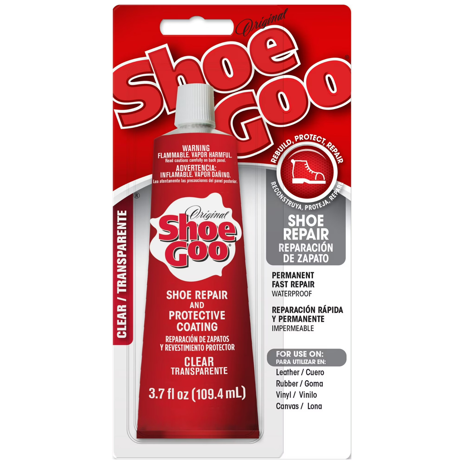 Eclectic Shoe Goo Adhesive Glue, Shoe Repair, Clear, 110010, 3.7 fl. oz.