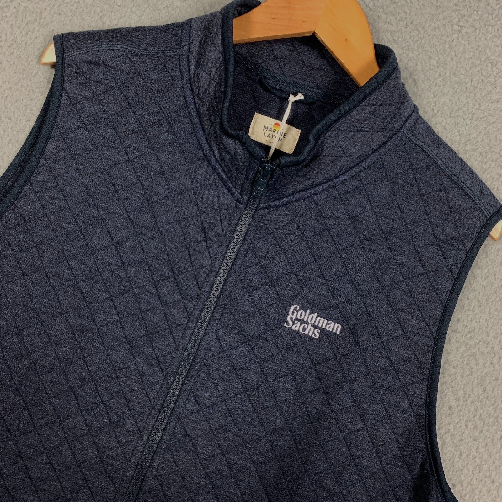 Marine Layer Goldman Sachs Corbet Vest Men’s XL Navy Diamond Quilted NWT $135