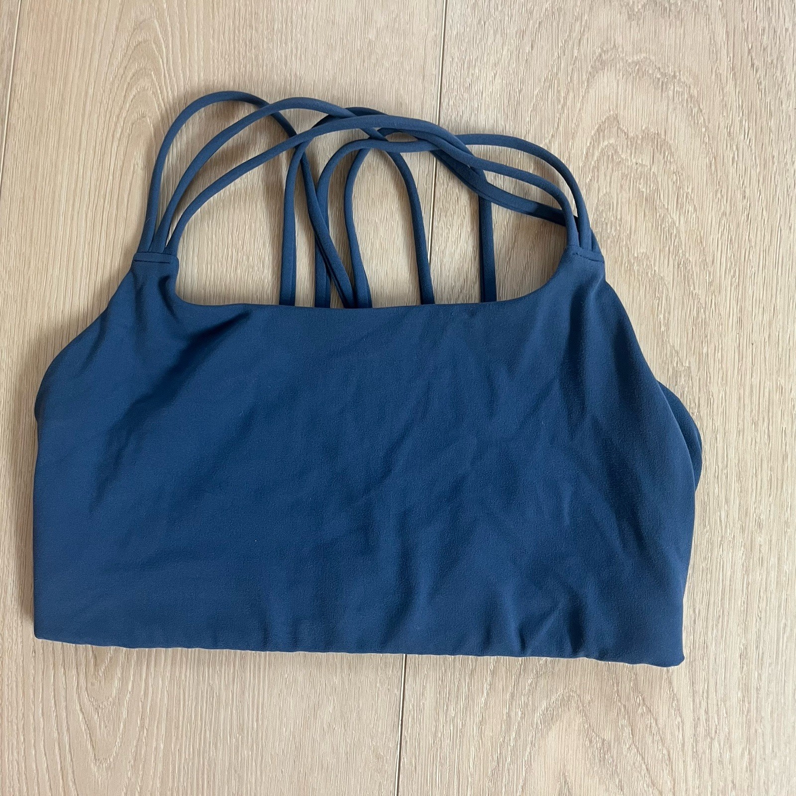 Athleta Sports Bra Size Small Navy Blue Moderate Support Strappy Back Running