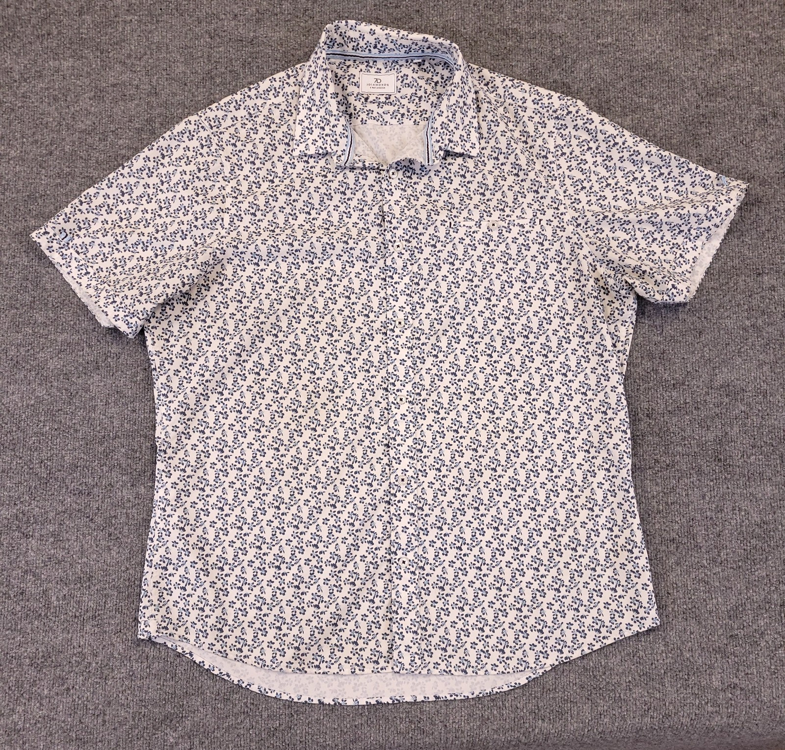 7D 7 Diamonds Bowen 4 Way Stretch Woven Shirt Mens XL Floral Geometric Spread