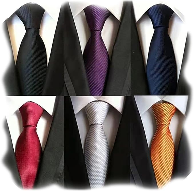 6PCS Men’s Silk Ties – Classic Woven Jacquard Necktie Set for Business